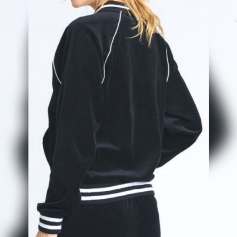 Last one! Mono b Velour Striped Track Jacket - Picture 3 of 4